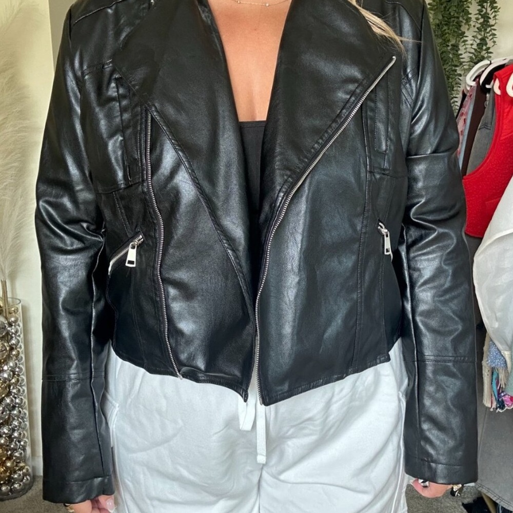 Sugar Fox Plus Leather Moto Jacket